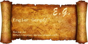 Engler Gergő névjegykártya