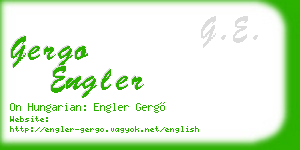gergo engler business card